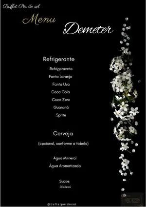 Capa do cardápio Demeter