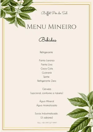 Capa do cardápio Mineiro